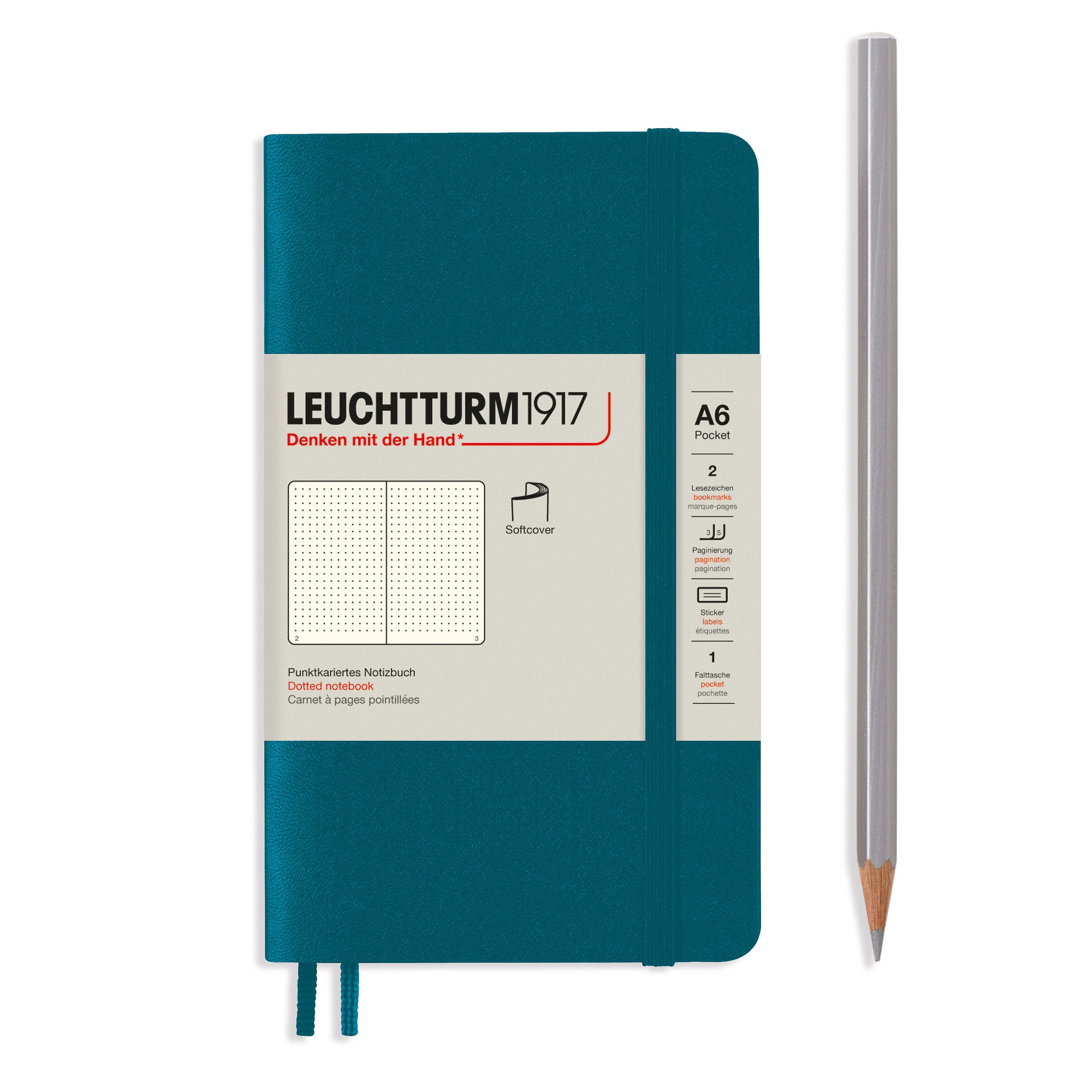 Toestemming mug begroting Leuchtturm Notitieboek softcover A6 Pacific Dotted. | Alternote.nl 